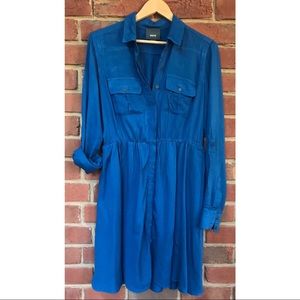 Anthro Maeve Blue Shirtdress